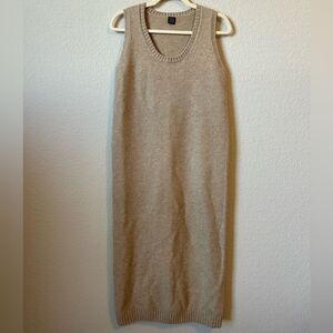 NWT jajainthemoment Wool Knit Sweater Midi Dress in Oatmeal, Size S